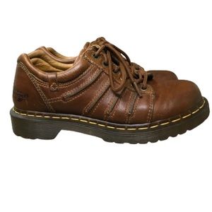 Dr. Martens Leather Chunky Oxford Low Top Shoes Women 7 Brown Vintage 12037